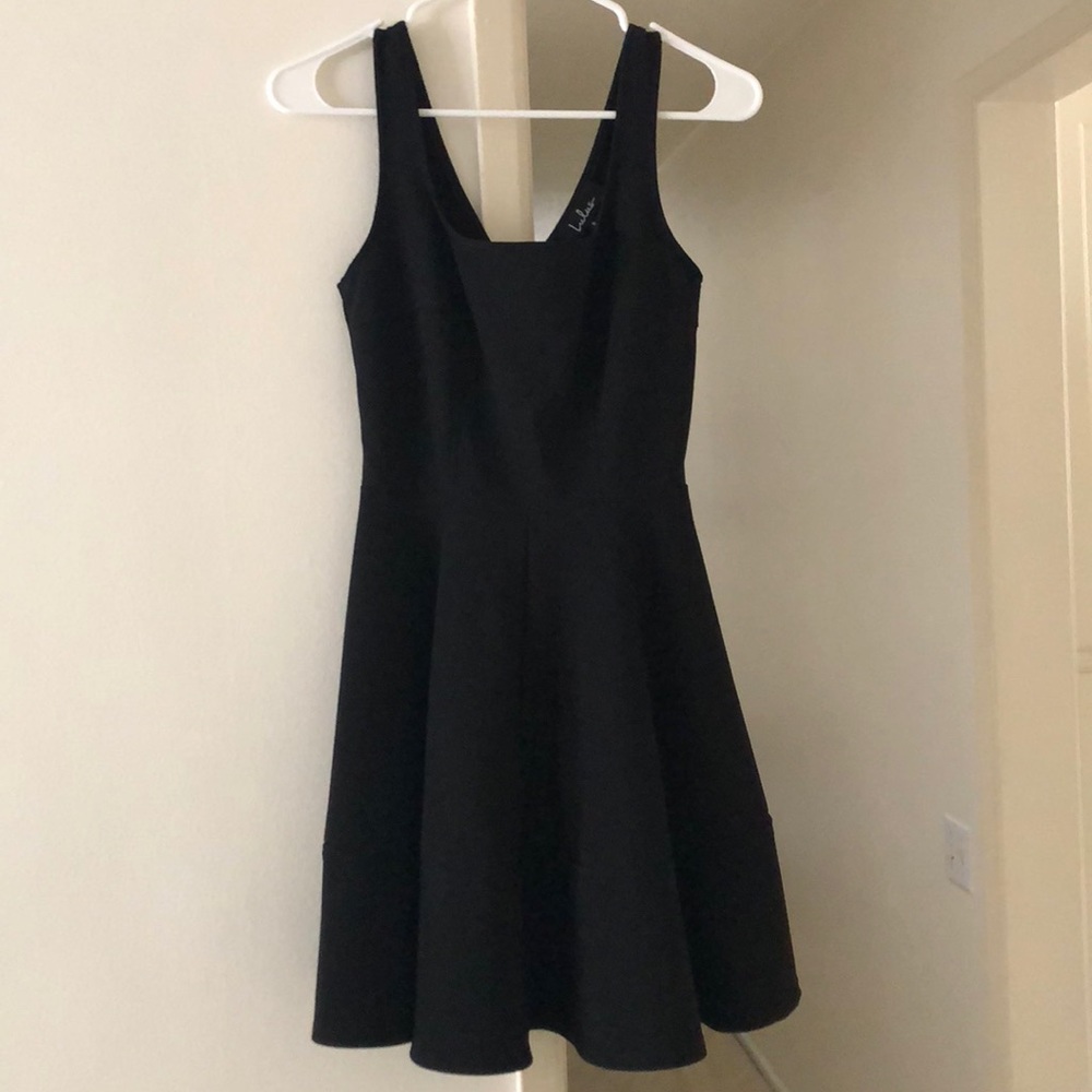 Black fit and flare dress